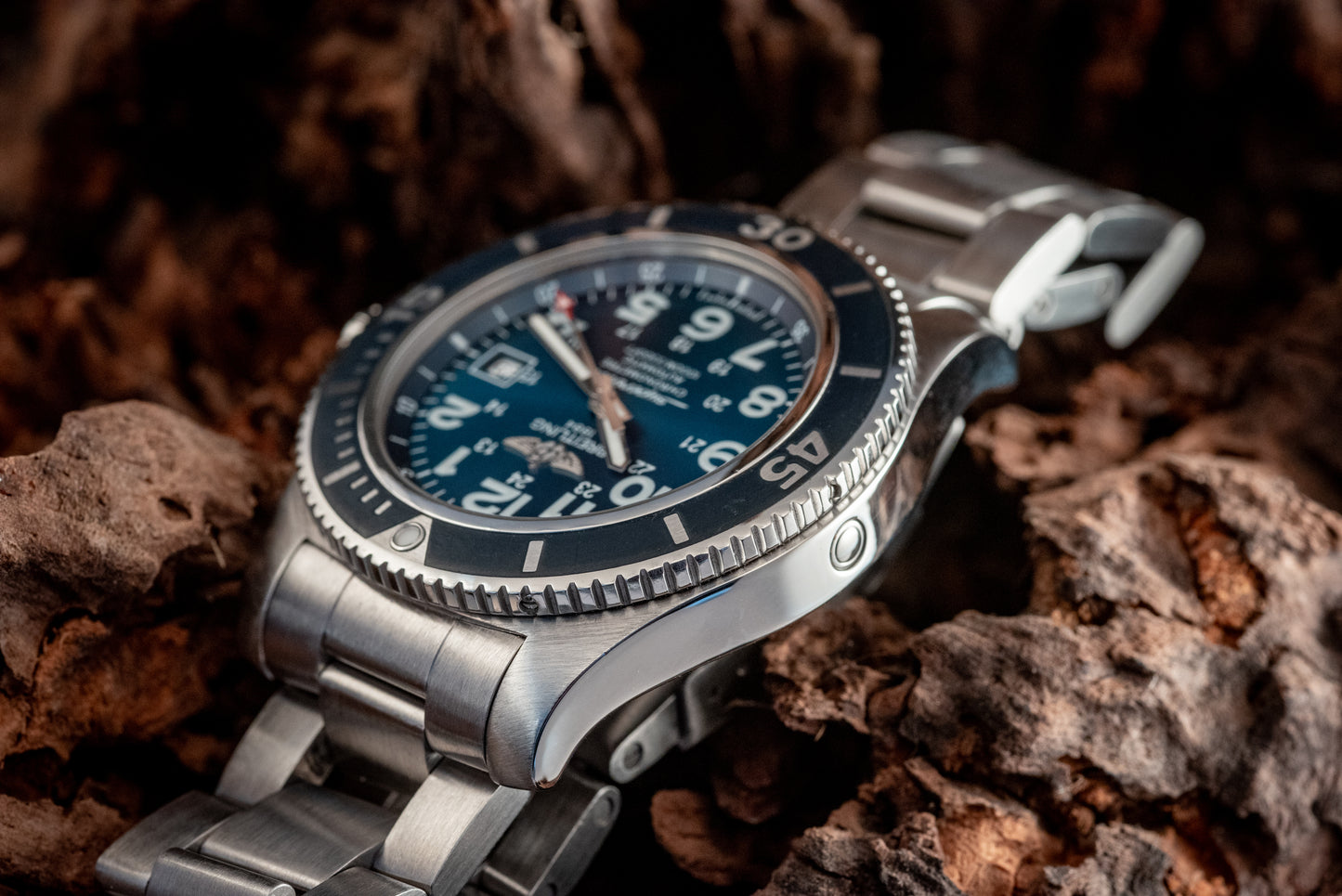Breitling Superocean II 44MM Blue Dial 2019 Stainless Bracelet Ref A17392D8 / C910