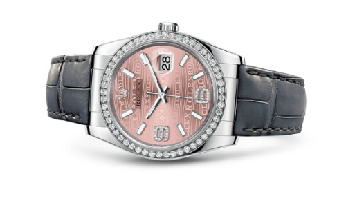 Rolex Datejust 36 White Gold Diamond Strap Pink Waves : Ref Number 116189-0076