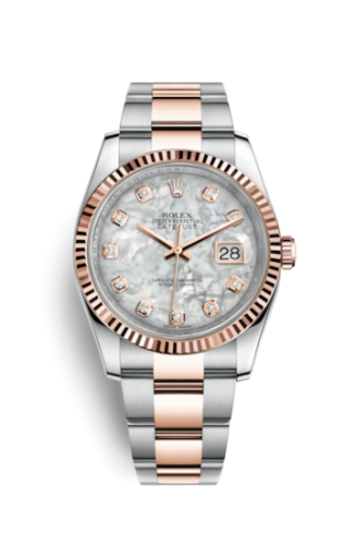 Rolex Datejust 36 Rolesor Everose Fluted / Oyster / MOP : Ref Number 116231-0079