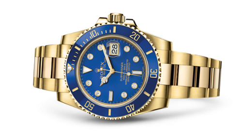 Rolex Submariner Date Yellow Gold / Blue-Diamond : Ref Number 116618lb-0002