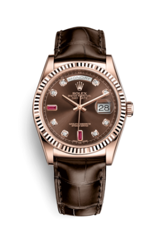 Rolex Day-Date 36 Everose / Strap / Chocolate : Ref Number 118135-0020