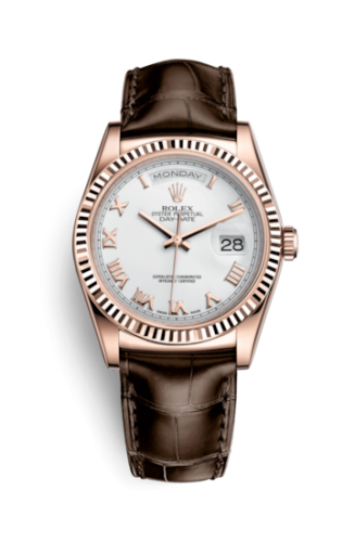Rolex Day-Date 36 Everose / Strap / White Roman : Ref Number 118135-0064