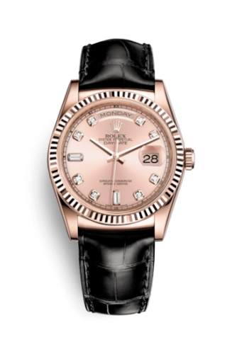 Rolex Day-Date 36 Everose / Strap / Pink Diamond : Ref Number 118135-0065