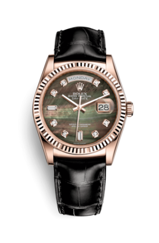 Rolex Day-Date 36 Everose / Strap / Black MOP : Ref Number 118135-0070