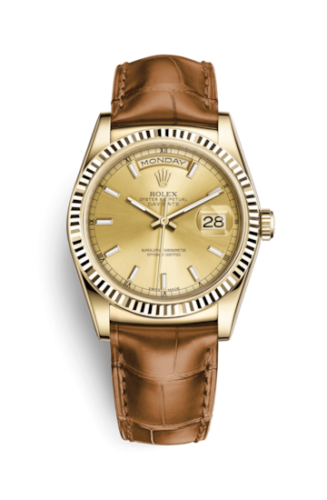 Rolex Day-Date 36 Yellow Gold / Strap / Champagne : Ref Number 118138-0073