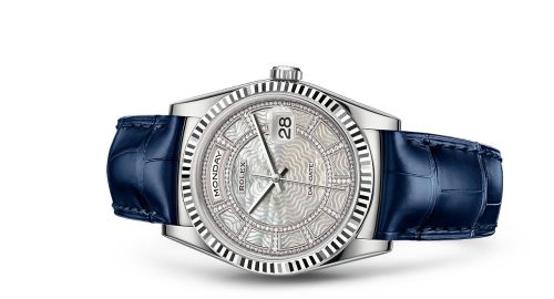 Rolex Day-Date 36 White Gold / Strap / MOP Carousel : Ref Number 118139-0077