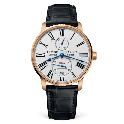 Ulysse Nardin Marine Torpilleur Rose Gold / White / Alligator : Ref Number 1182-310/40