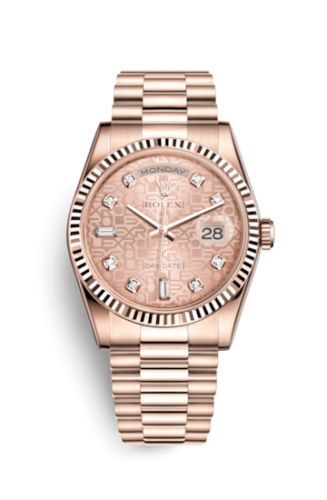 Rolex Day-Date 36 Everose Fluted / President / Pink Computer : Ref Number 118235f-0006