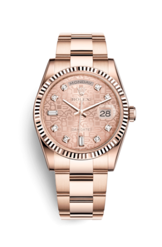 Rolex Day-Date 36 Everose Fluted / Oyster / Pink Computer : Ref Number 118235f-0057