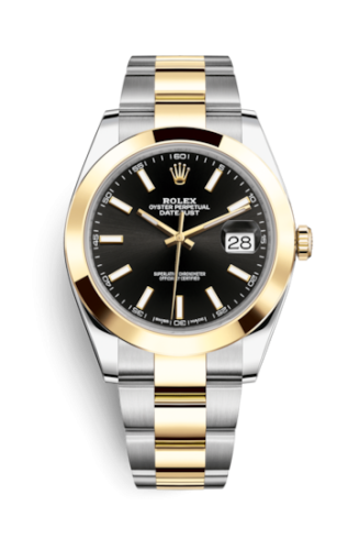Rolex Datejust 41 Rolesor Yellow Smooth / Oyster / Black : Ref Number 126303-0013