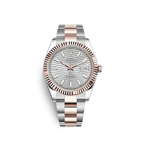 Rolex Datejust 41 Rolesor Everose - Fluted / Oyster / Silver - Fluted : Ref Number 126331-0017
