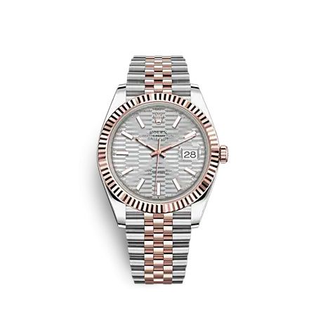 Rolex Datejust 41 Rolesor Everose - Fluted / Jubilee / Silver - Fluted : Ref Number 126331-0018
