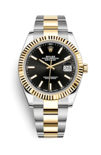 Rolex Datejust 41 Rolesor Yellow Fluted / Oyster / Black : Ref Number 126333-0013