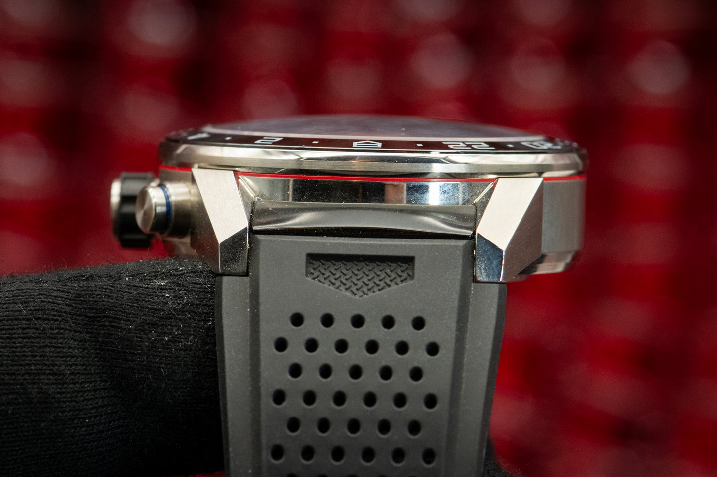 TAG Heuer Carrera Calibre Heuer 02 Batman Bezel GMT Skeleton Dial Rubber Strap Ref CBG2A1Z.FT6157 Box And Papers