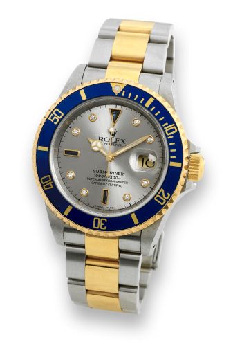 Rolex Submariner Date 16613 Serti Silver : Ref Number 16613 Serti Silver
