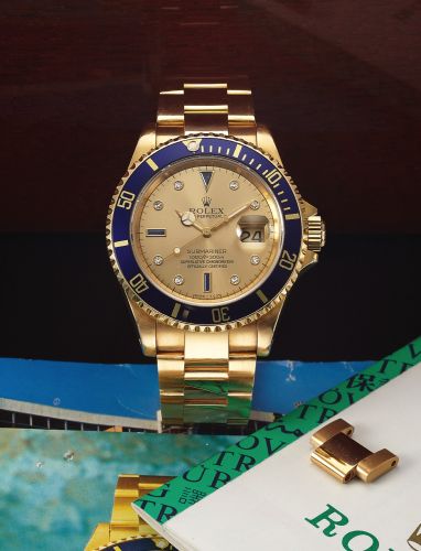 Rolex Submariner 16618 Gold Serti : Ref Number 16618 Gold Serti