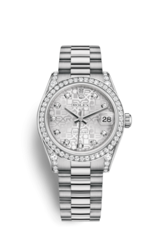 Rolex Datejust 31 White Gold Diamond / President / Silver Computer : Ref Number 178159-0012