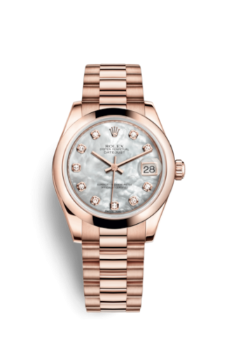 Rolex Datejust 31 Everose Domed / President / MOP : Ref Number 178245f-0026