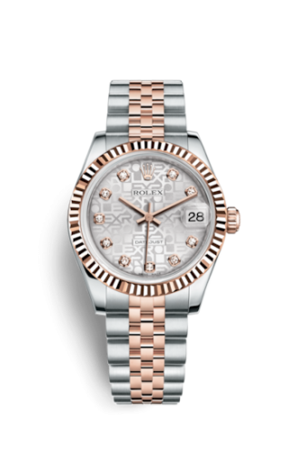 Rolex Datejust 31 Rolesor Everose Fluted / Jubilee / Silver Computer : Ref Number 178271-0024.