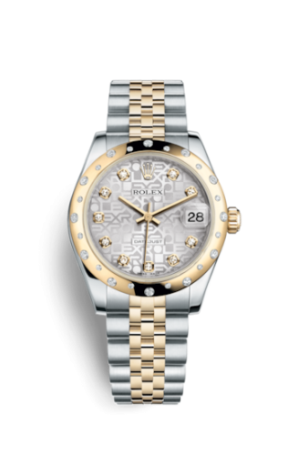 Rolex Datejust 31 Rolesor Yellow Domed Diamond / Jubilee / Silver Computer : Ref Number 178343-0025