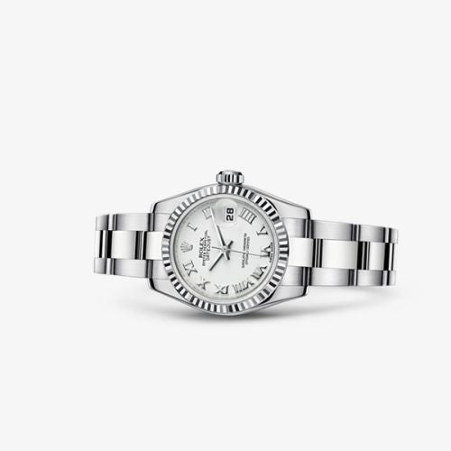 Rolex Lady-Datejust 26 Fluted White Oyster : Ref Number 179174-0094