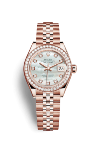 Rolex Lady-Datejust 28 Everose Diamond / Jubilee / MOP : Ref Number 279135rbr-0019
