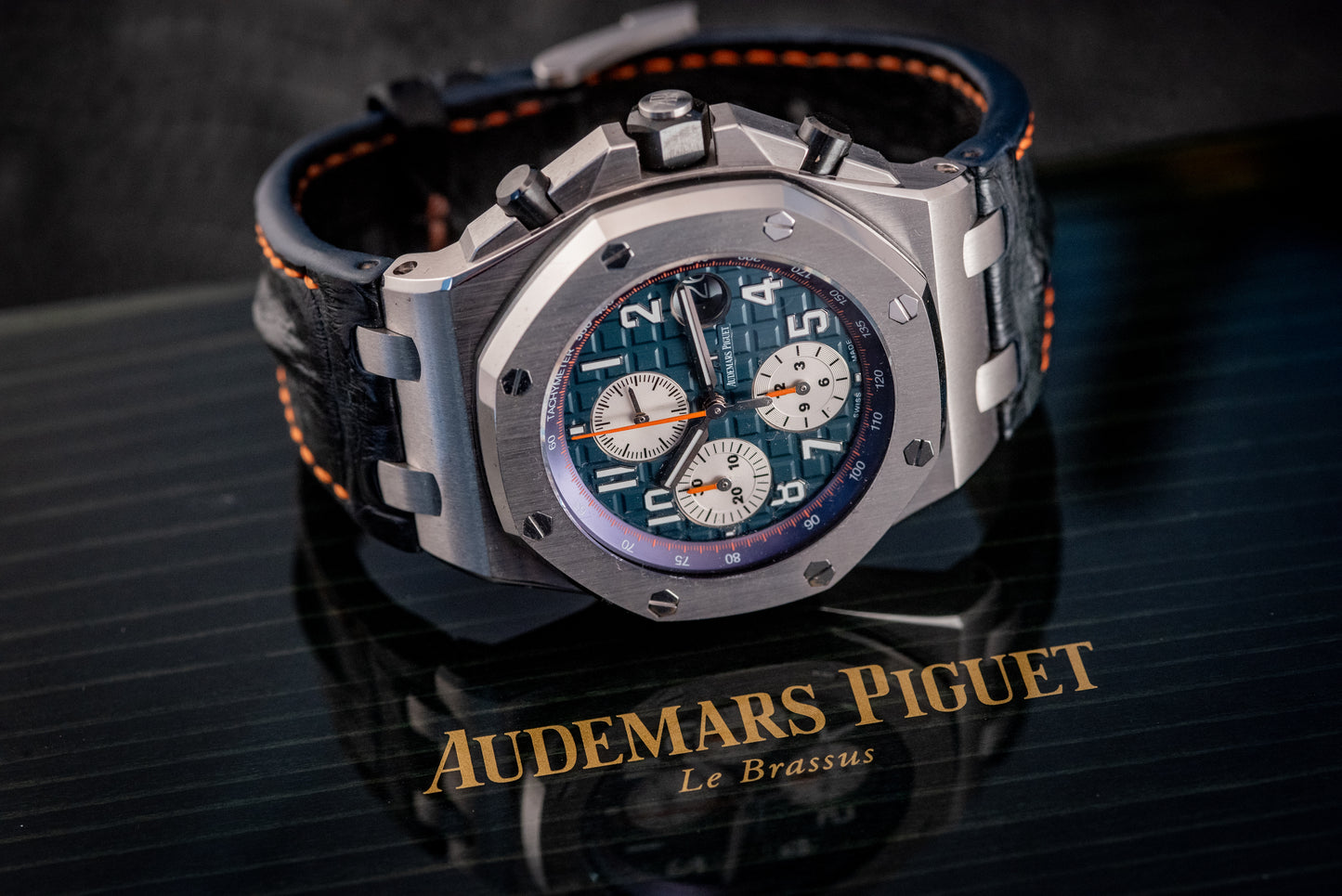 Audemars Piguet Royal Oak Offshore Chronograph Navy Box & Papers 42mm Extra Strap Ref 26470ST.OO.A027CA.01