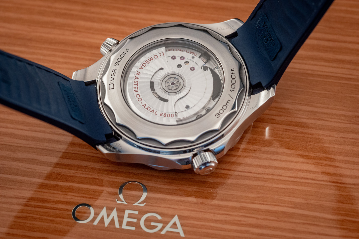 Omega Seamaster Diver 300M Co-Axial Master Chronometer Blue Dial Rubber Strap Watch 42mm Ref 210.32.42.20.03.001