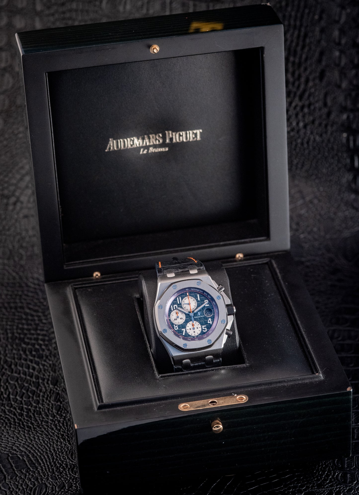 Audemars Piguet Royal Oak Offshore Chronograph Navy Box & Papers 42mm Extra Strap Ref 26470ST.OO.A027CA.01