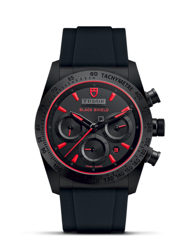 Tudor Fastrider Black Shield Ceramic / Black-Red / Rubber : Ref Number 42000CR-0001