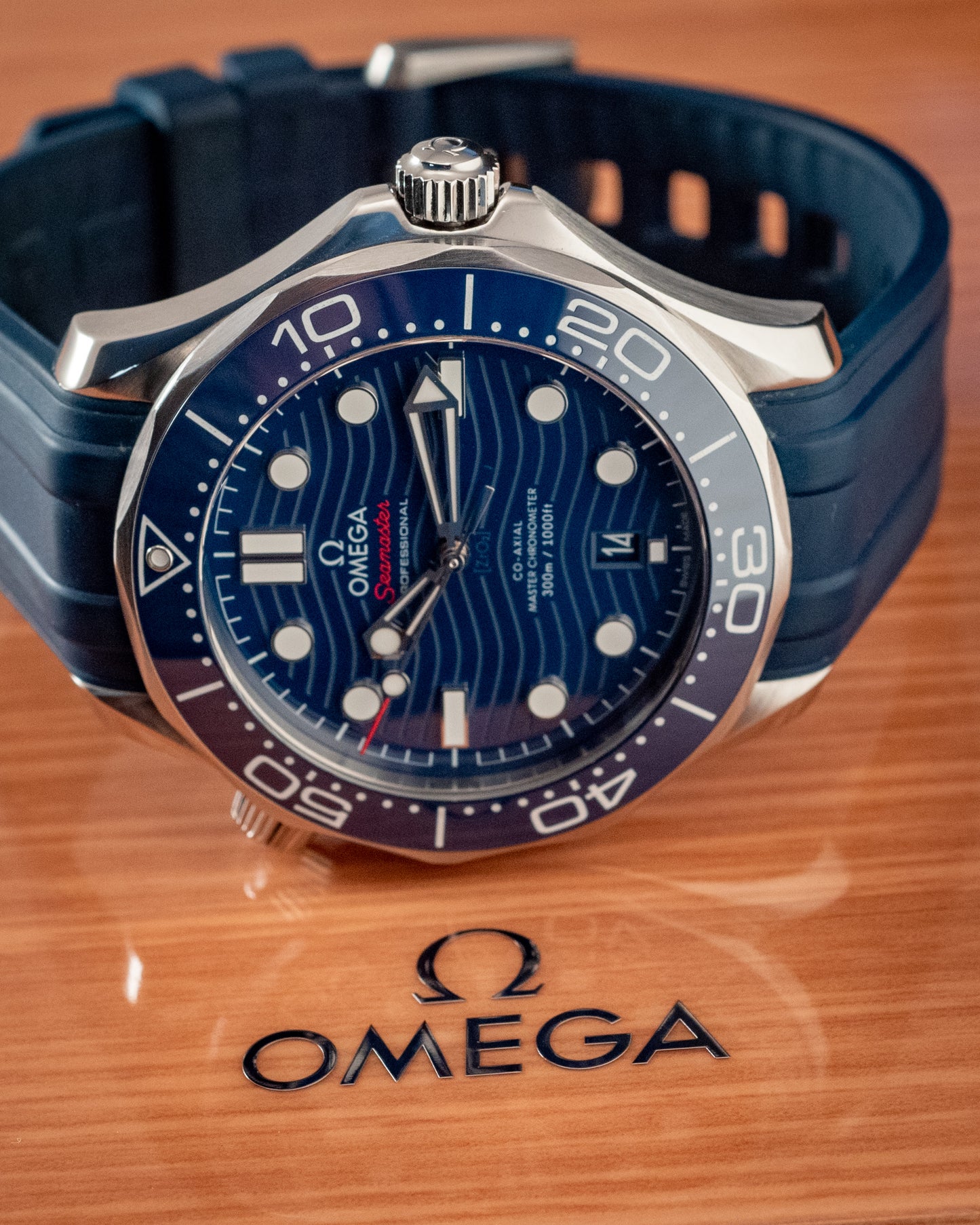 Omega Seamaster Diver 300m Blue Waves 2021 Box And Papers Ref 210.32.42.20.03.001