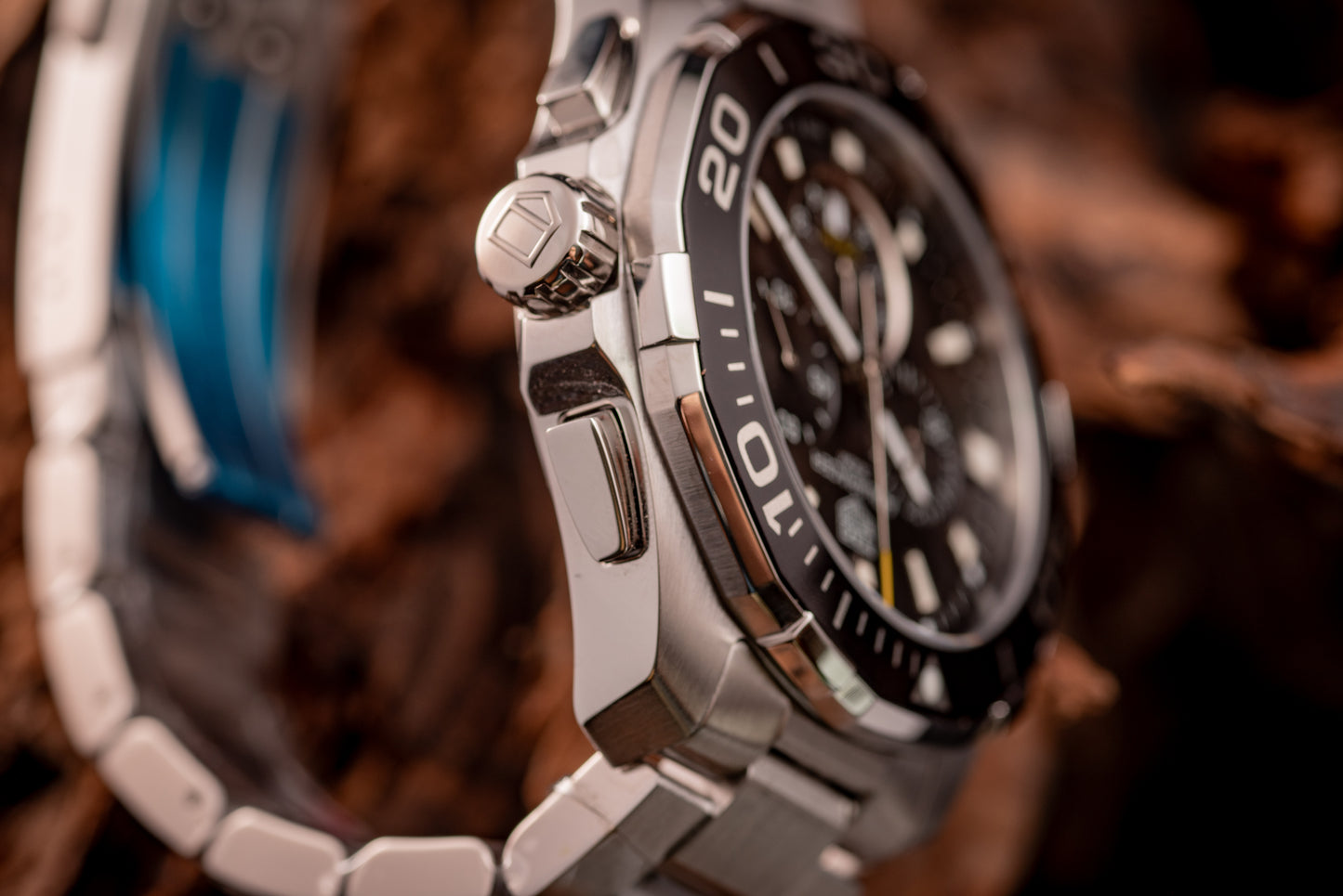 TAG Heuer Aquaracer 43mm Chrono Black Face/Bezel Box And Papers Ref CAY111A.BA0927