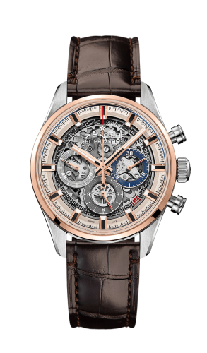 Zenith El Primero Chronomaster Full Open 38 Stainless Steel / Rose Gold / Alligator : Ref Number 51.2151.400/78.C810