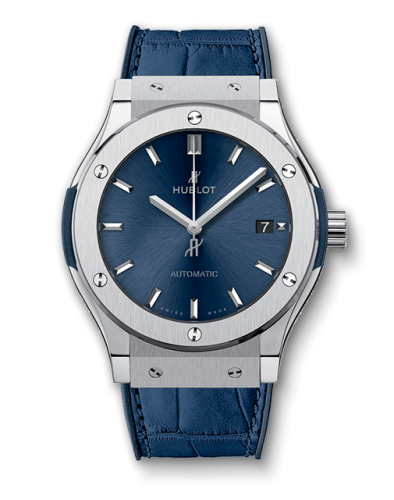 Hublot Classic Fusion 45 Titanium / Blue : Ref Number 511.NX.7170.LR