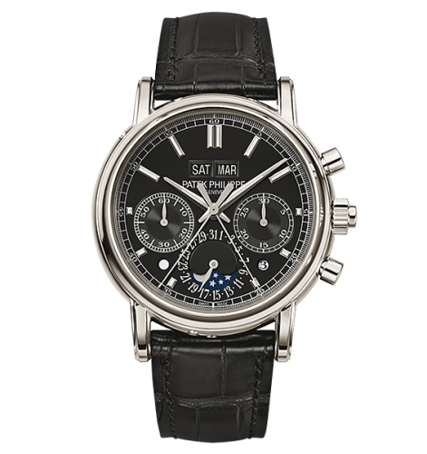 Patek Philippe Perpetual Calendar Split-Seconds Chronograph 5204 Platinum / Black : Ref Number 5204P-011
