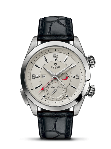 Tudor Heritage Advisor Stainless Steel / TItanium / Silver / Alligator : Ref Number 79620T-0011