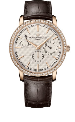 Vacheron Constantin Traditionnelle Manual-Winding Date and Power Reserve Pink Gold / Diamond / Silver : Ref Number 83520/000R-9909