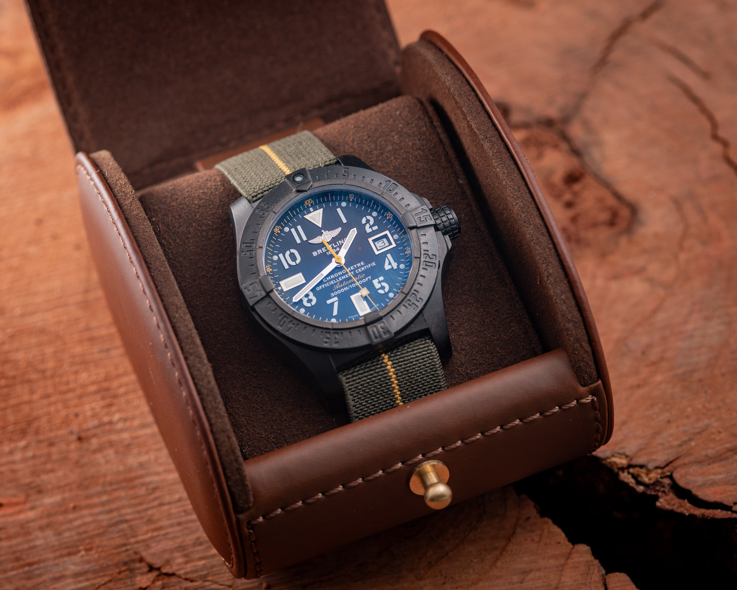 Breitling Seawolf Avenger Code Yellow 45mm Black Steel 1/1000 Reference Number A17330 Inner Box And Papers Additional Strap