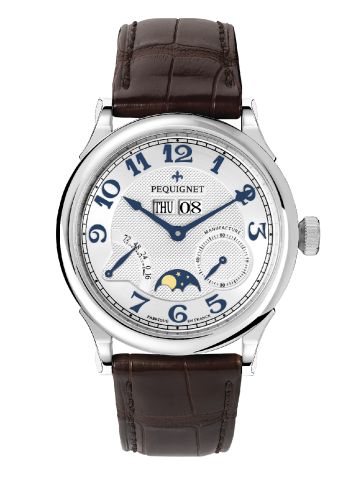 Pequignet Paris Royal Moonphase Blue Numerals / Brown Strap : Ref Number 9007437CG