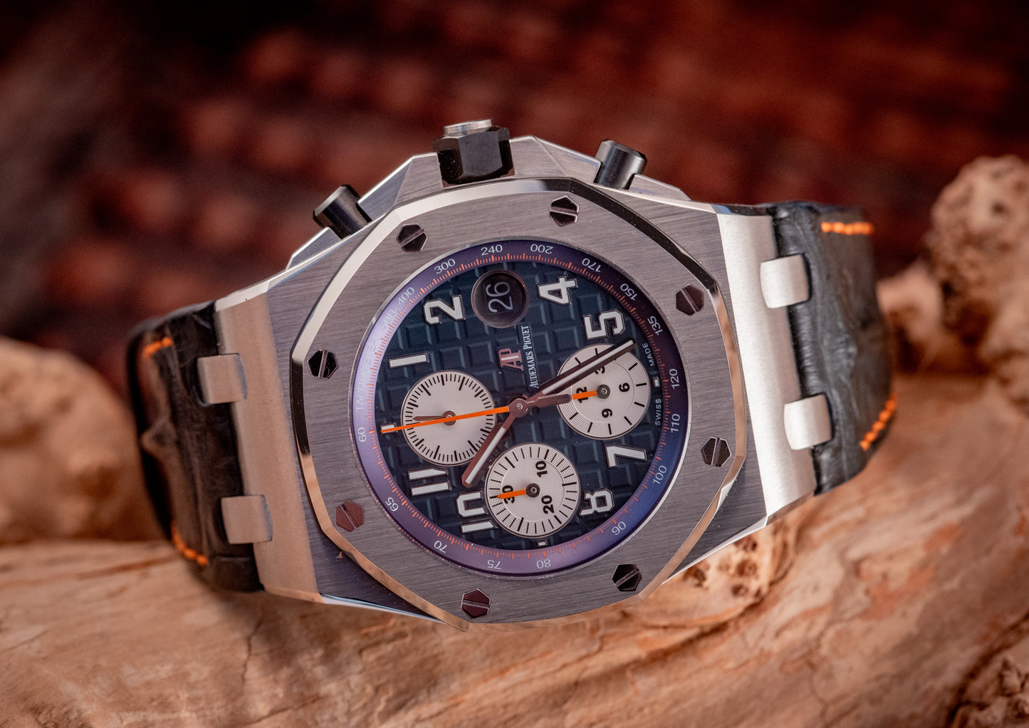 Audemars Piguet Royal Oak Offshore Chronograph Navy Box & Papers 42mm Extra Strap Ref 26470ST.OO.A027CA.01