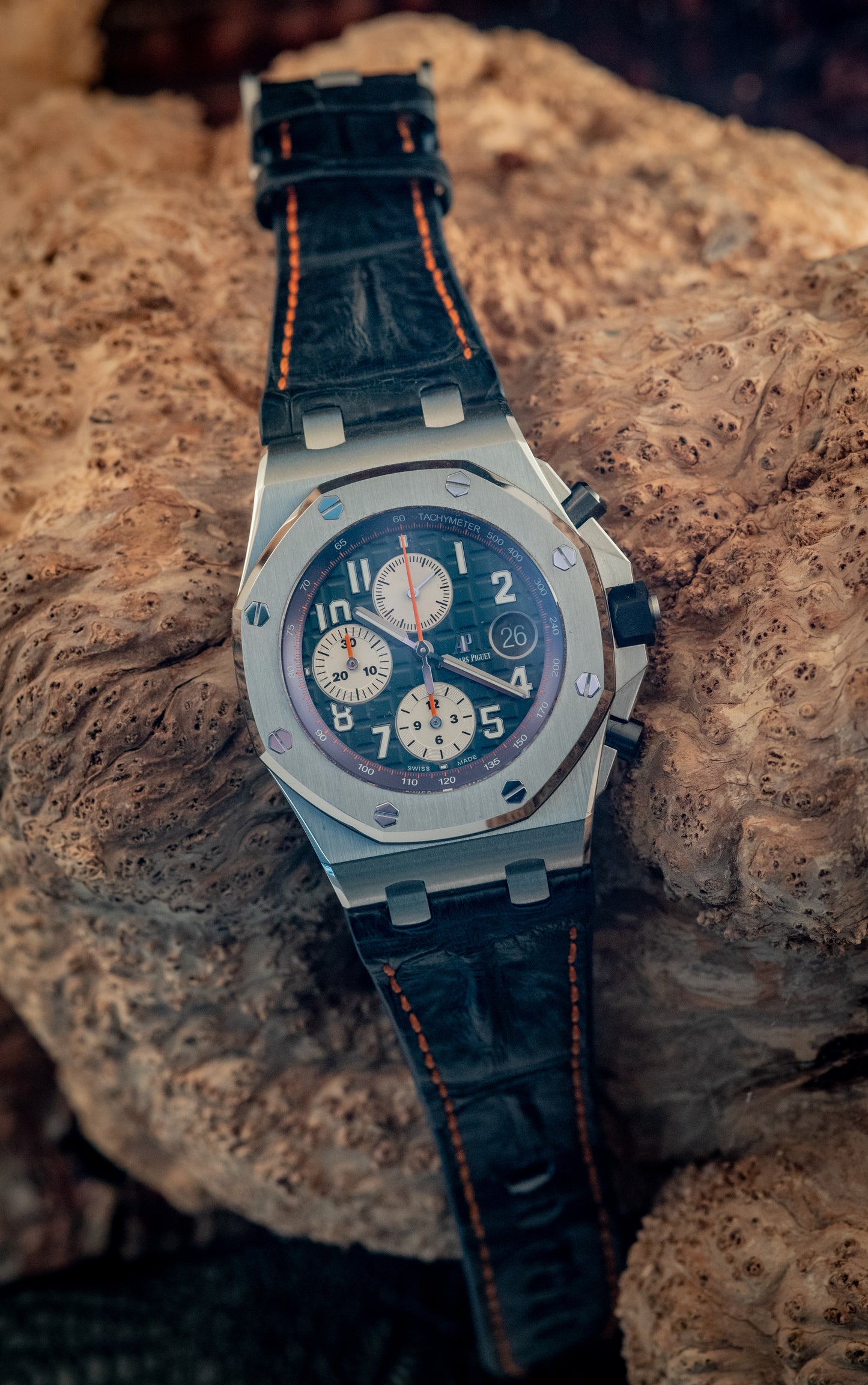 Audemars Piguet Royal Oak Offshore Chronograph Navy Box & Papers 42mm Extra Strap Ref 26470ST.OO.A027CA.01