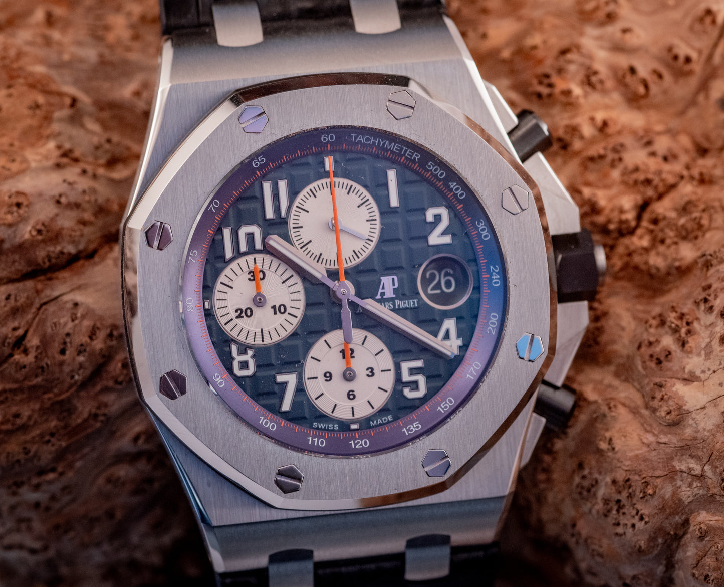Audemars Piguet Royal Oak Offshore Chronograph Navy Box & Papers 42mm Extra Strap Ref 26470ST.OO.A027CA.01