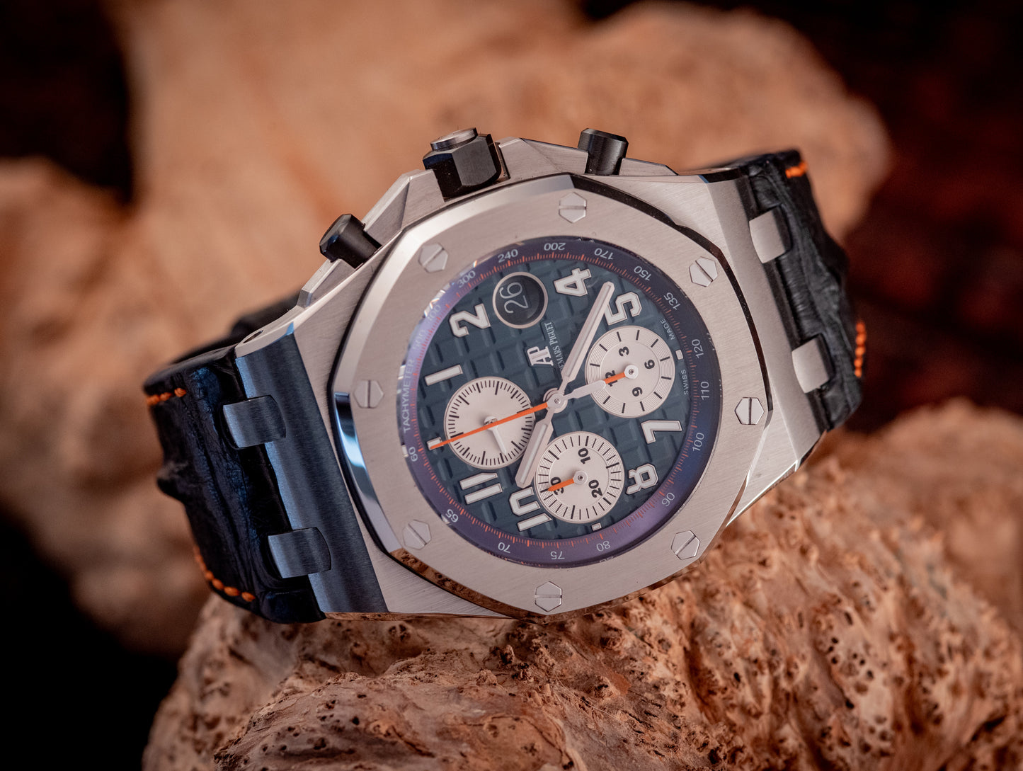 Audemars Piguet Royal Oak Offshore Chronograph Navy Box & Papers 42mm Extra Strap Ref 26470ST.OO.A027CA.01