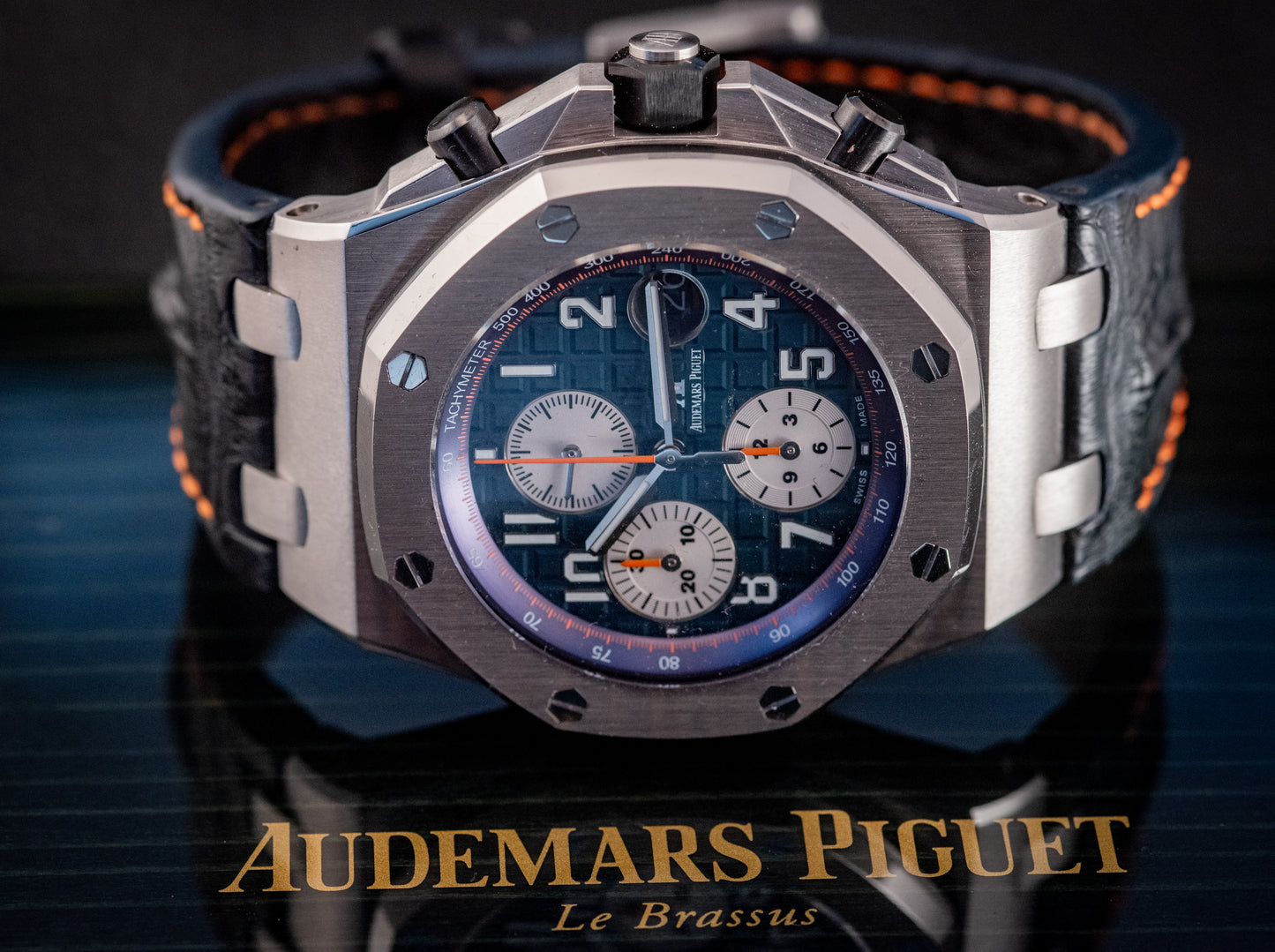 Audemars Piguet Royal Oak Offshore Chronograph Navy Box & Papers 42mm Extra Strap Ref 26470ST.OO.A027CA.01