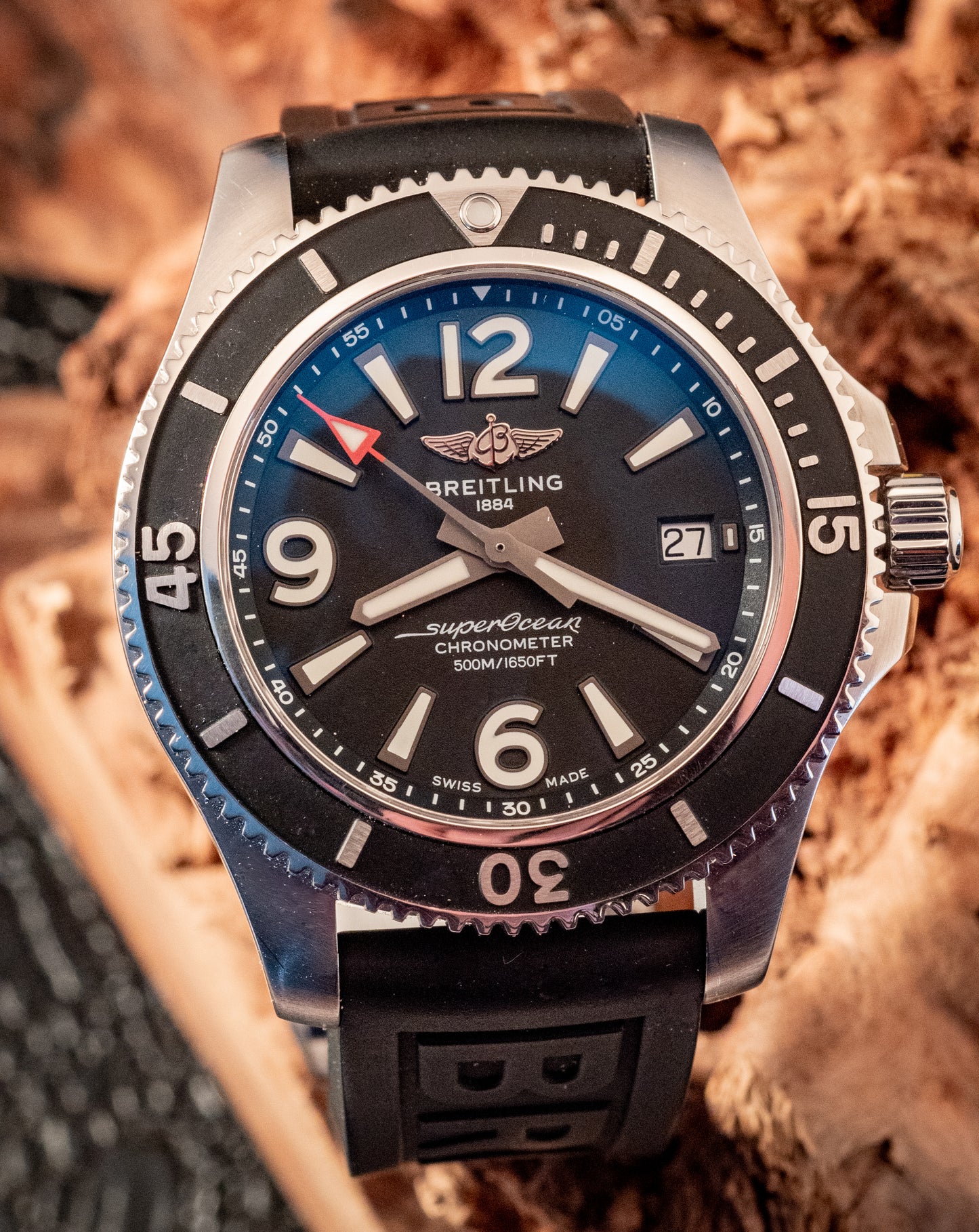 Breitling Superocean 42mm 2022 Service Paperwork Box And Papers Travel Pouch Ref A17366021B1S2