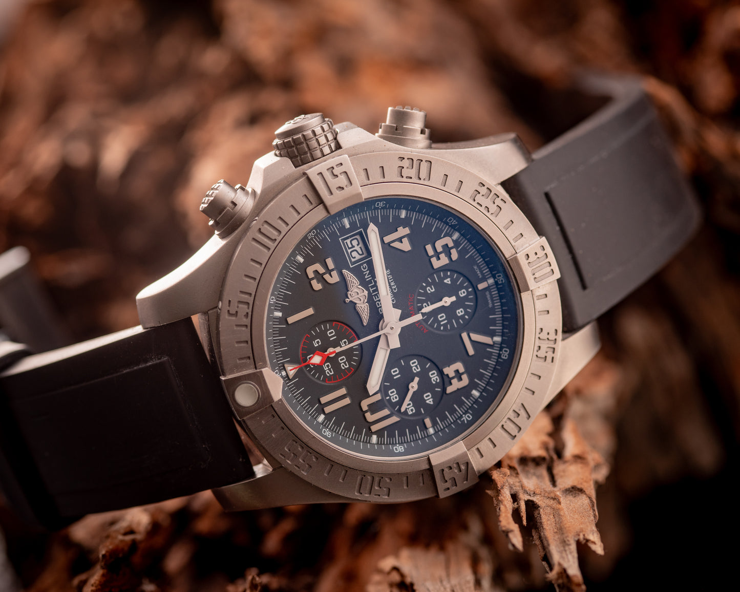 Breitling Avenger Bandit Titanium Ref Number E1338310/M534 Box And Papers 2 Additional Straps