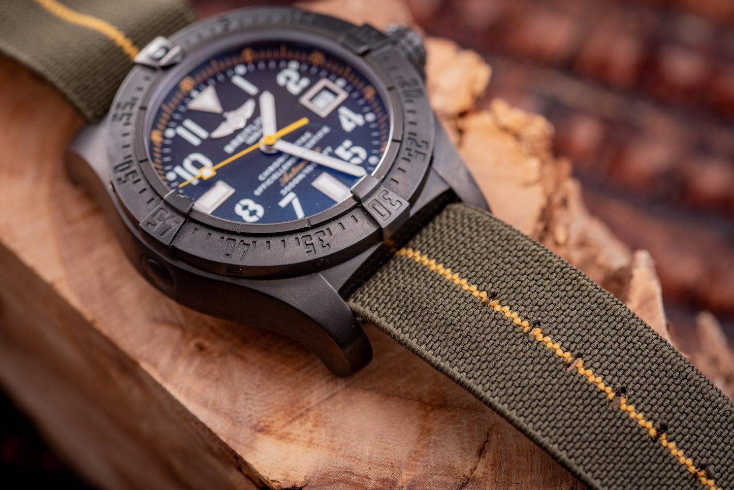 Breitling Seawolf Avenger Code Yellow 45mm Black Steel 1/1000 Reference Number A17330 Inner Box And Papers Additional Strap
