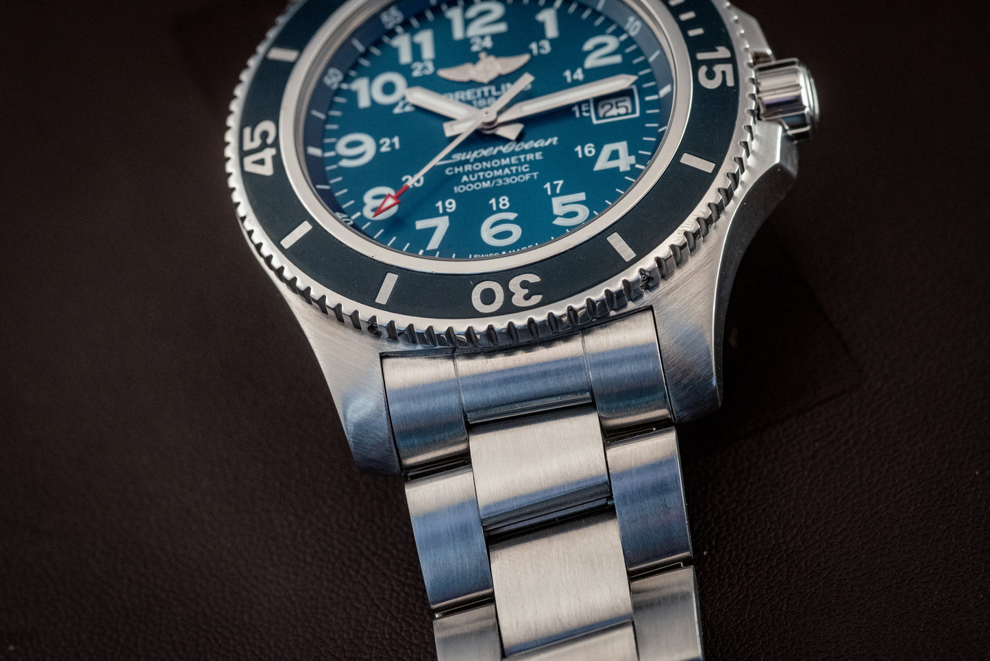 Breitling Superocean II 44MM Blue Dial 2019 Stainless Bracelet Ref A17392D8 / C910
