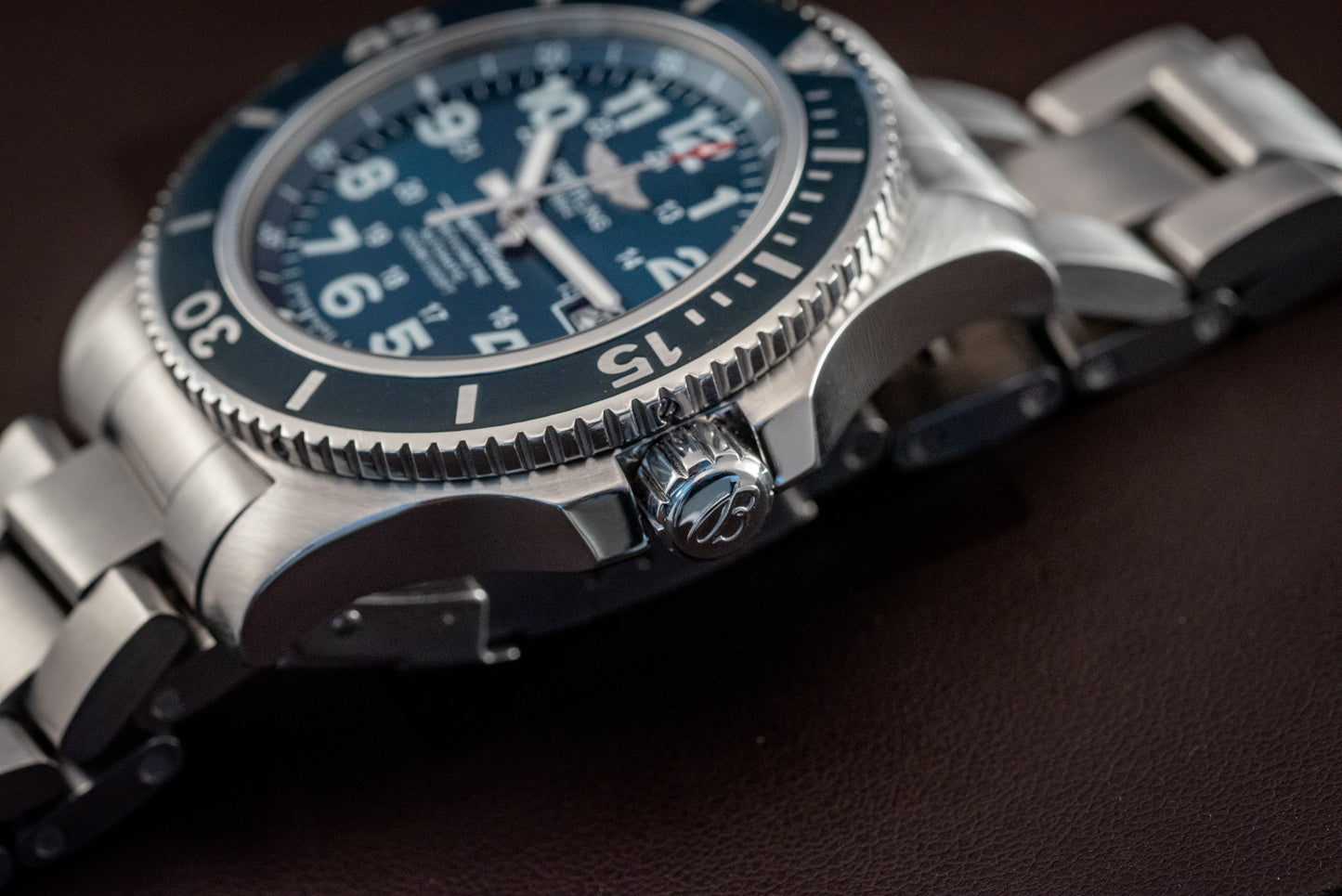 Breitling Superocean II 44MM Blue Dial 2019 Stainless Bracelet Ref A17392D8 / C910