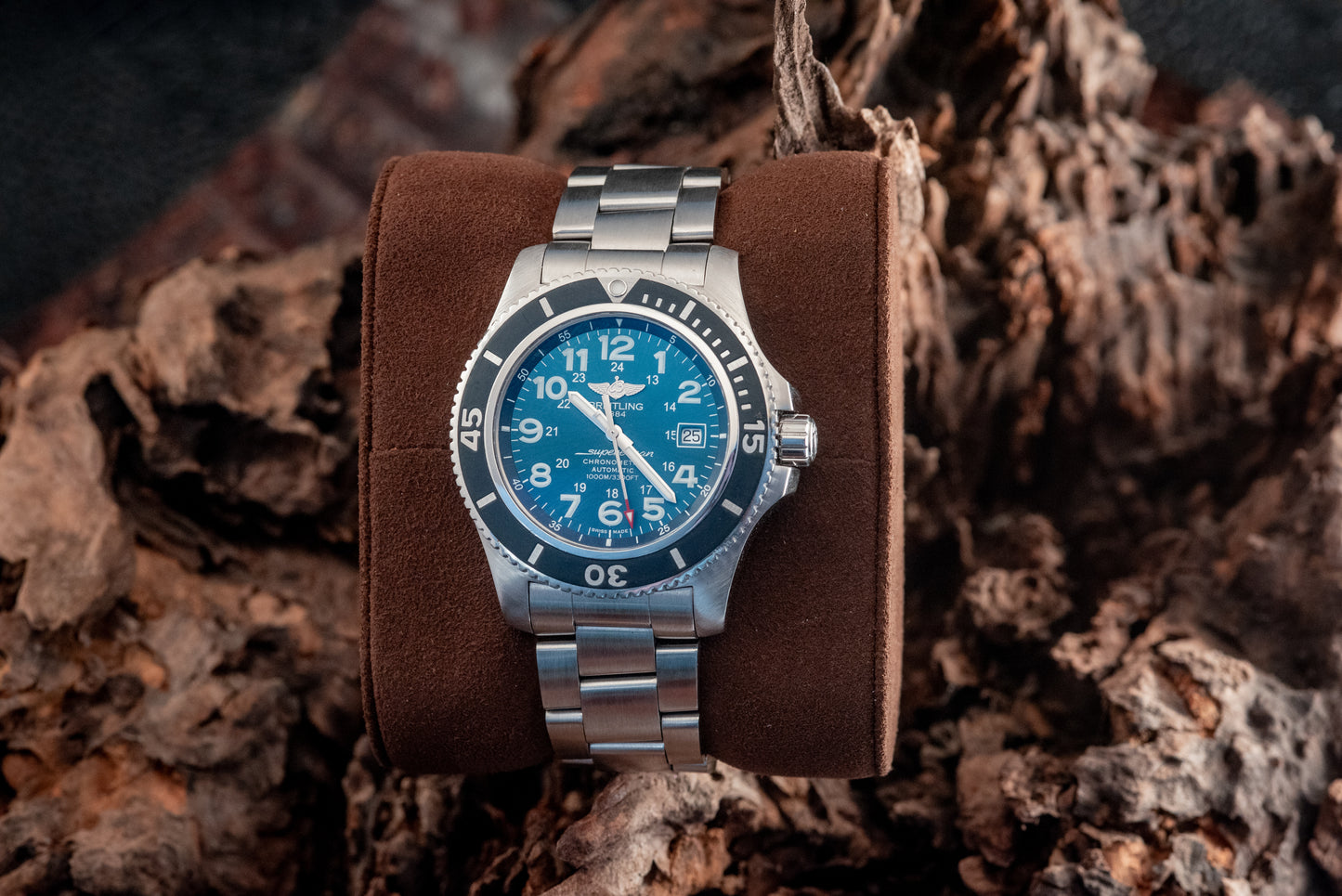 Breitling Superocean II 44MM Blue Dial 2019 Stainless Bracelet Ref A17392D8 / C910